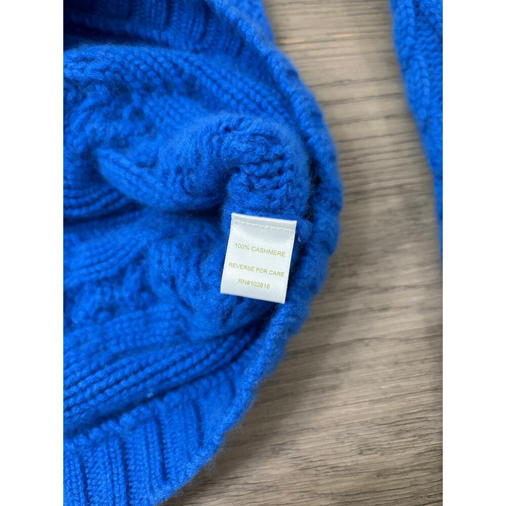 Garnet Hill Women's XS 100% Cashmere Blue Turtleneck Sweater - Picture 6 of 6